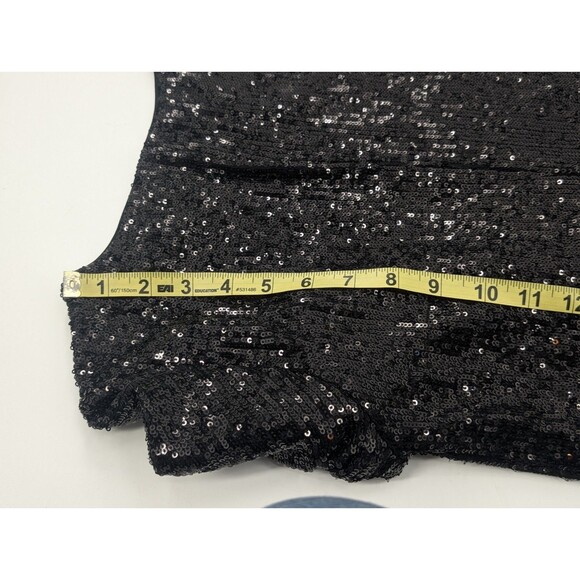 Express Black Sequin Bodycon Long Sleeve Round Neck Midi Dress Size XS - Picture 5 of 9